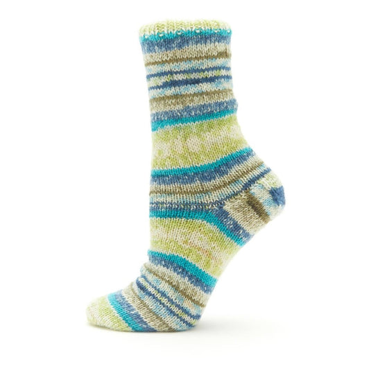 Fiddlesticks Lime-Blue Jester 4 ply Sock Yarn