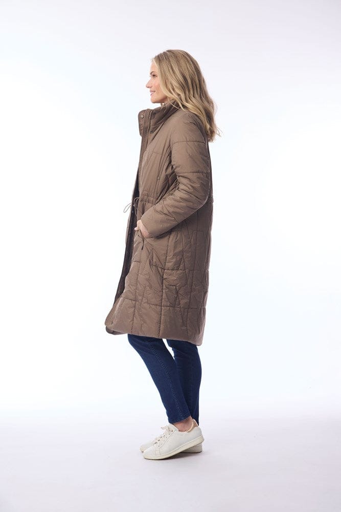 Load image into Gallery viewer, Orientique Womens Puffer Coat - Mud
