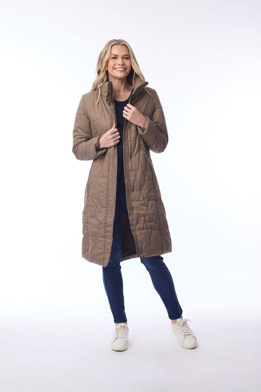 Orientique Womens Puffer Coat - Mud