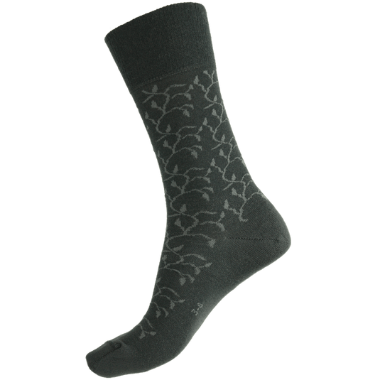 Humphrey Law Womens Fine Merino Wool Blend Patterned Health Sock - Leaves