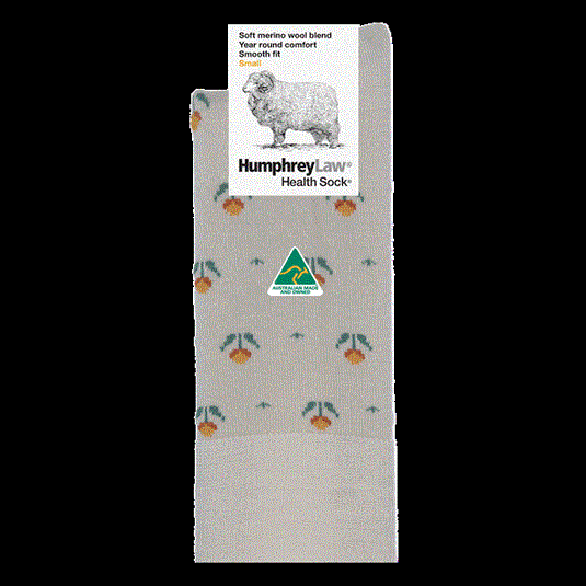 Humphrey Law 60% Fine Merino Wool Patterned Health Sock - Tulips