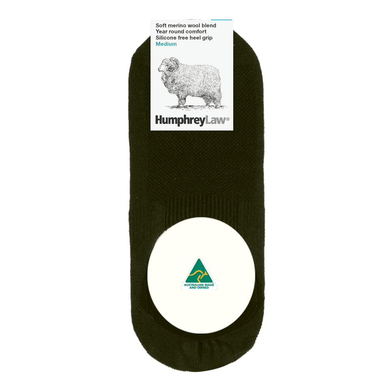 Load image into Gallery viewer, Humphrey Law Womens Fine Merino Wool Invisible Sock with Silicone Free Heel Grip

