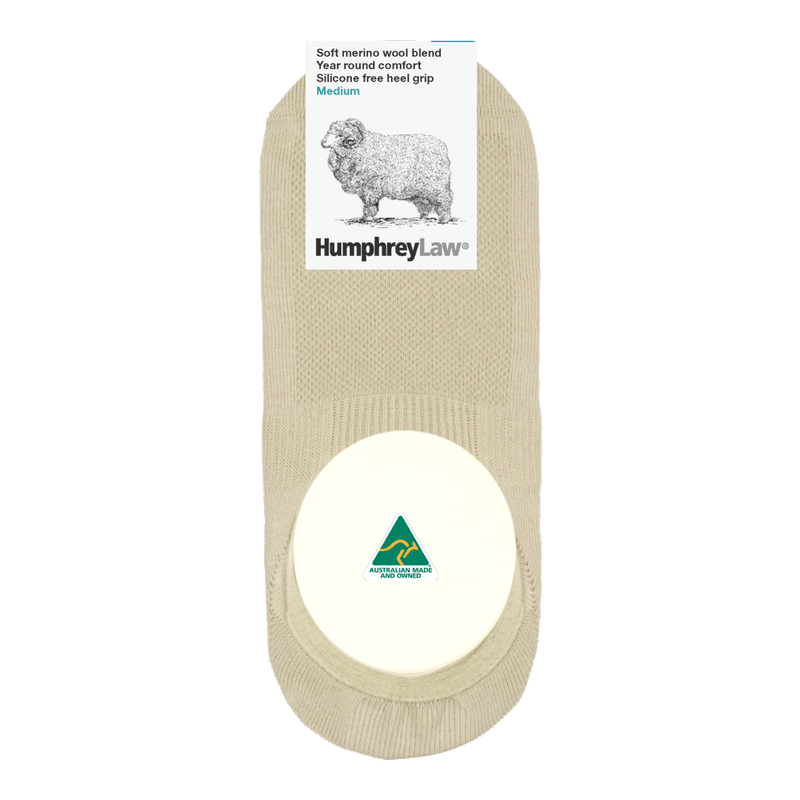 Load image into Gallery viewer, Humphrey Law Womens Fine Merino Wool Invisible Sock with Silicone Free Heel Grip
