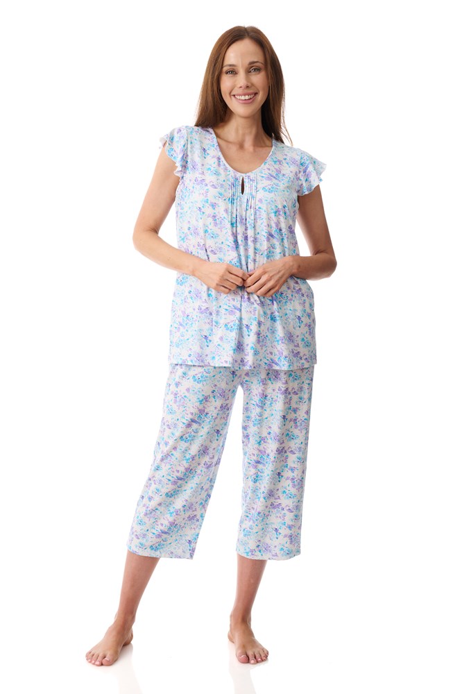Load image into Gallery viewer, Givoni Womens Zadar Flutter Sleeve Capri Pyjama
