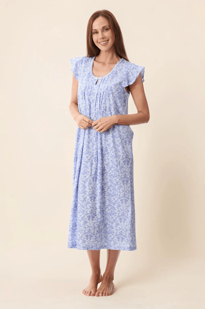 Load image into Gallery viewer, Givoni Womens Grado Flutter Sleeve Mid Length Nightie
