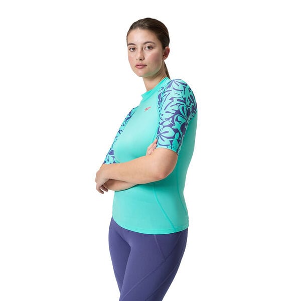 Speedo Womens Print Short Sleeve Rash