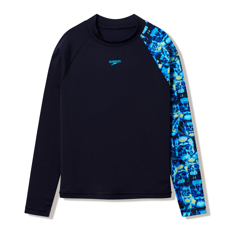 Load image into Gallery viewer, Speedo Junior Boys Long Sleeve Print Rash Guard
