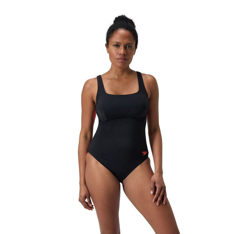 Load image into Gallery viewer, Speedo Womens Flex Band Swimsuit With Built In Swim Bra
