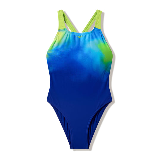 Speedo Junior Girls Engineered Print Powerback One Piece