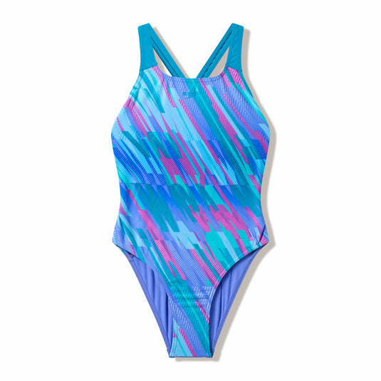 Speedo Junior Girls All Over Print Powerback One Piece