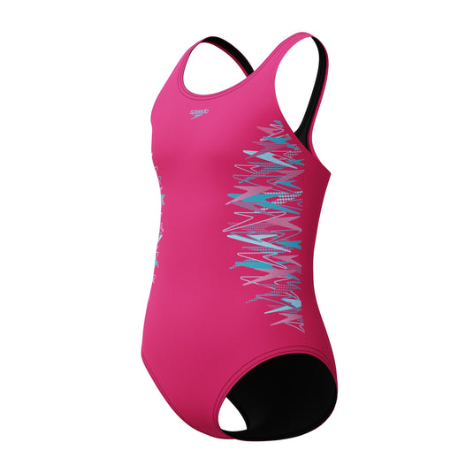 Speedo Junior Girls Duo Logo Placement Thinstrap Muscleback One Piece