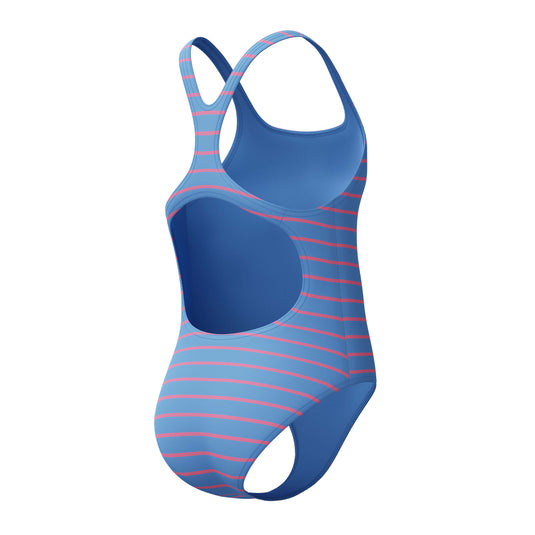 Speedo Junior Girls Stripe Print Medalist One Piece