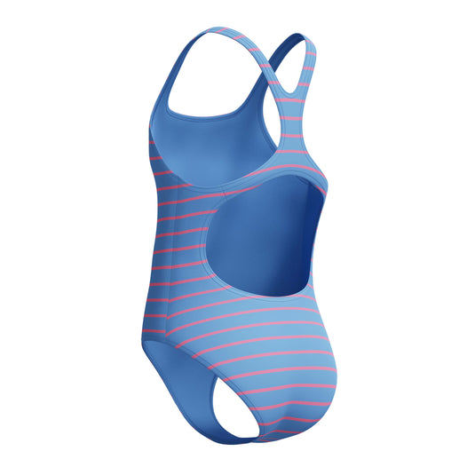 Speedo Junior Girls Stripe Print Medalist One Piece