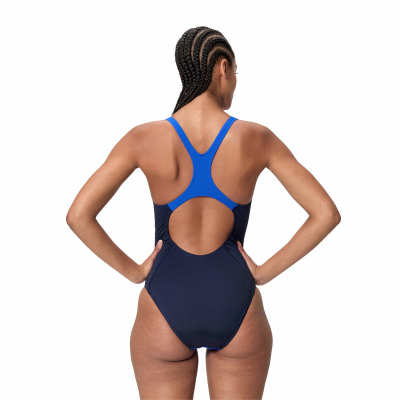 Load image into Gallery viewer, Speedo Womens Solid Splice Medalist One Piece
