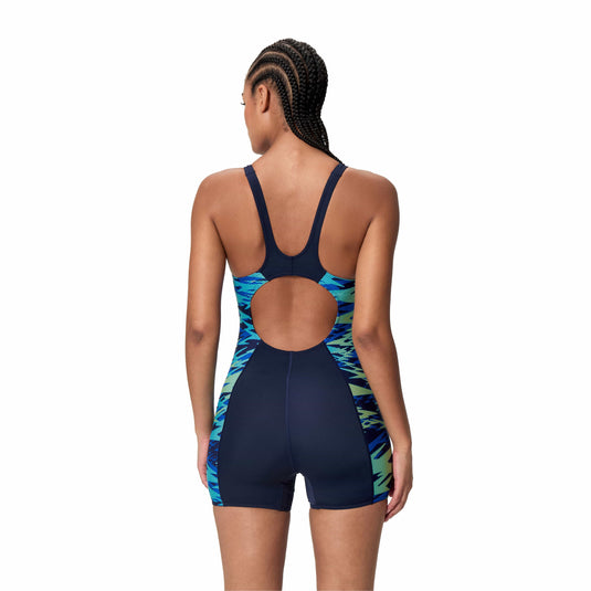 Speedo Womens Printed Splice Legsuit