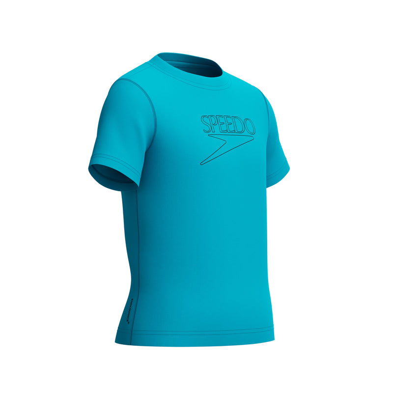 Load image into Gallery viewer, Speedo Junior Short Sleeve Classic Logo Rashguard
