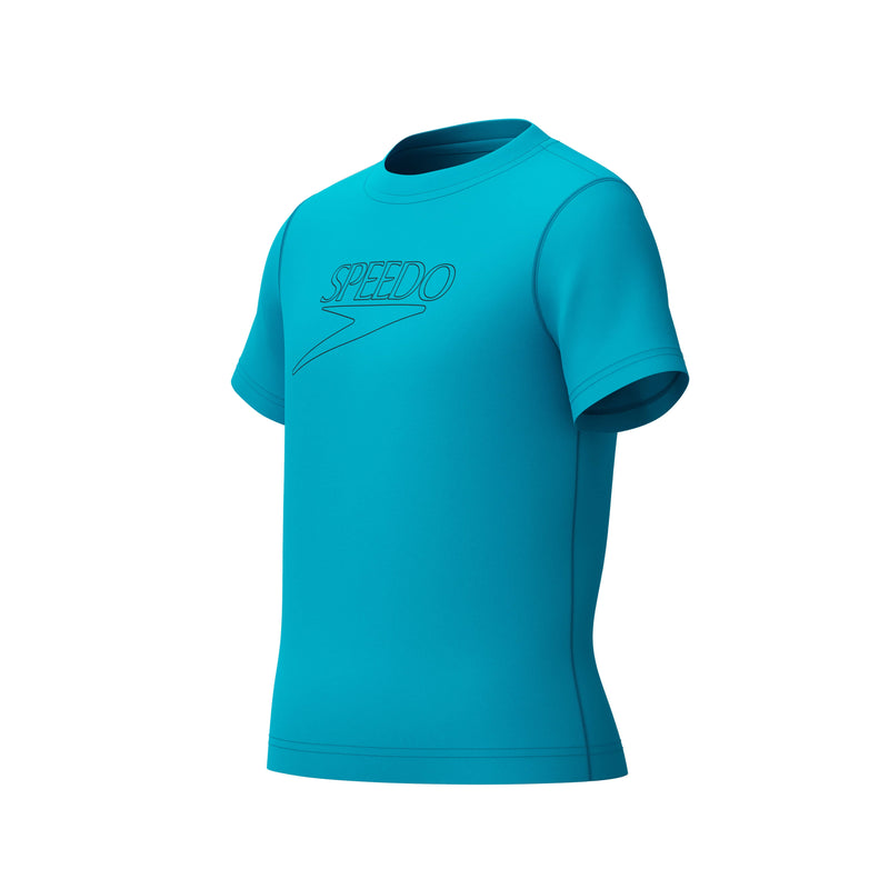 Load image into Gallery viewer, Speedo Junior Short Sleeve Classic Logo Rashguard
