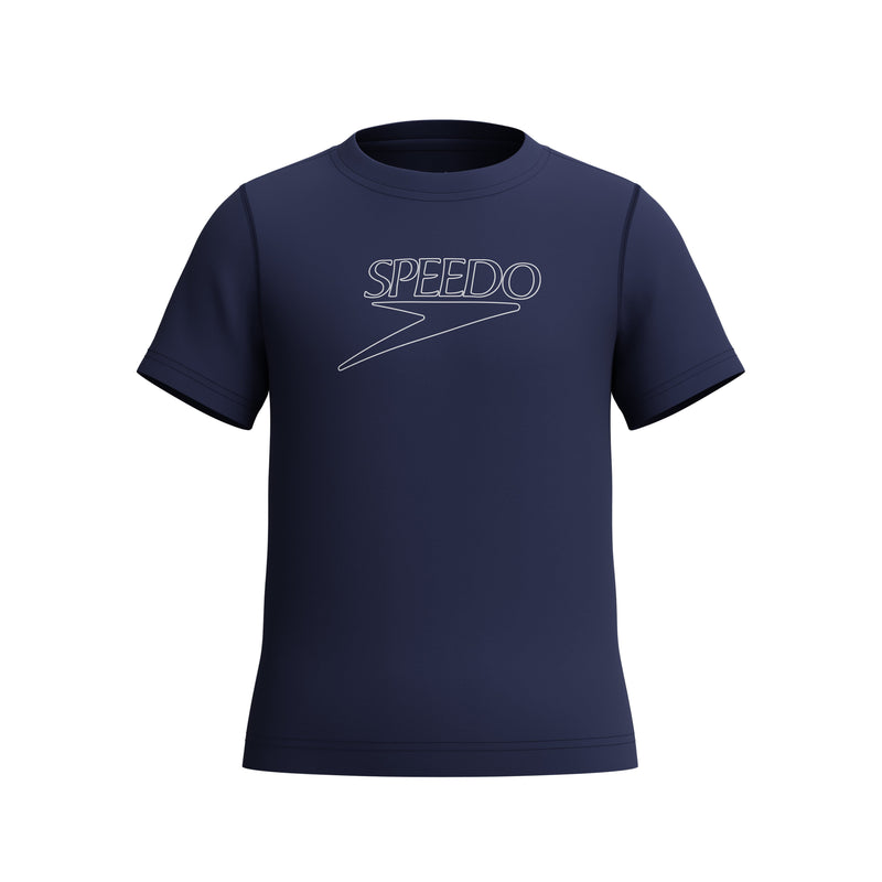 Load image into Gallery viewer, Speedo Junior Short Sleeve Classic Logo Rashguard
