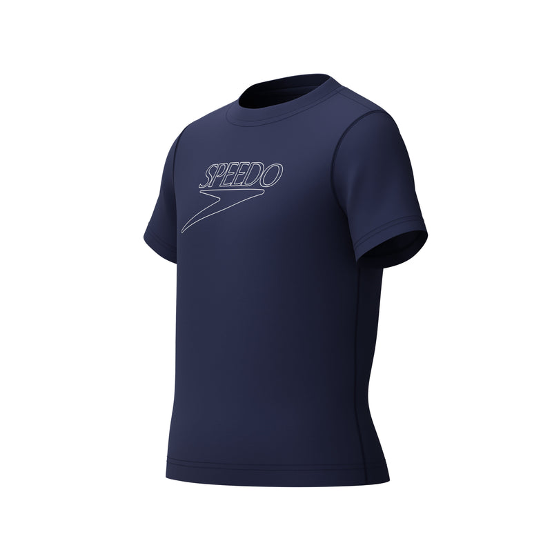 Load image into Gallery viewer, Speedo Junior Short Sleeve Classic Logo Rashguard
