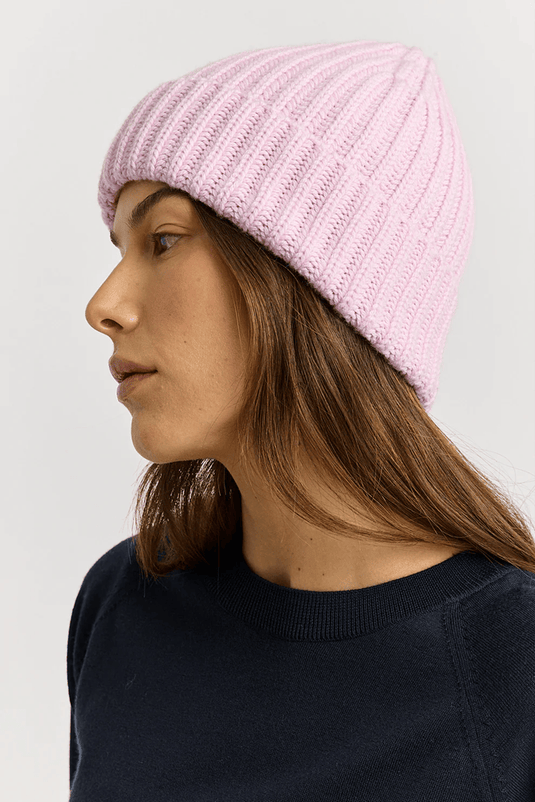 Toorallie Womens Chunky Wool Beanie - Powder Pink