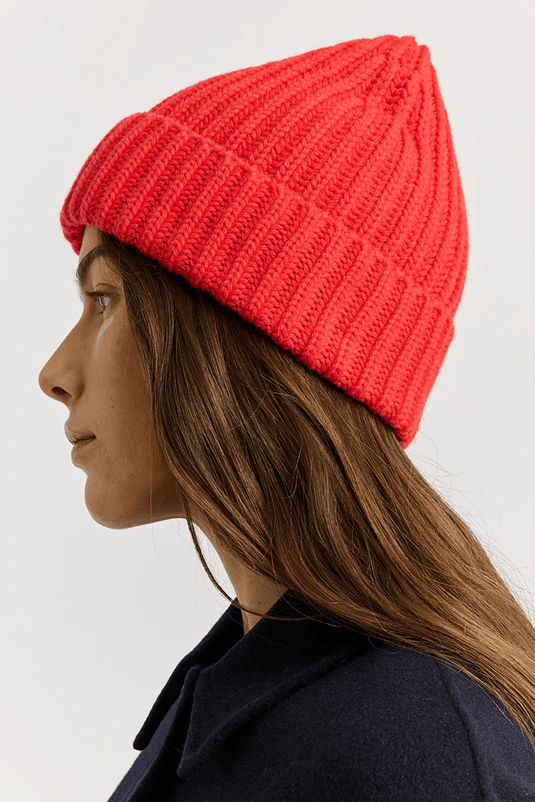 Toorallie Womens Chunky Wool Beanie - Poppy