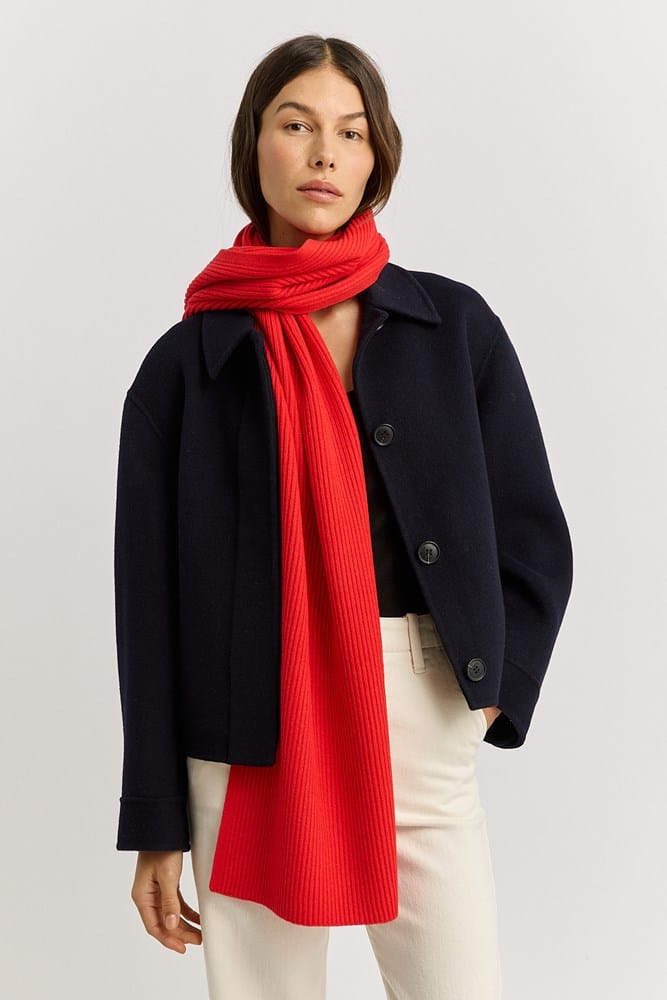 Load image into Gallery viewer, Toorallie Womens Fine Rib Scarf - Poppy
