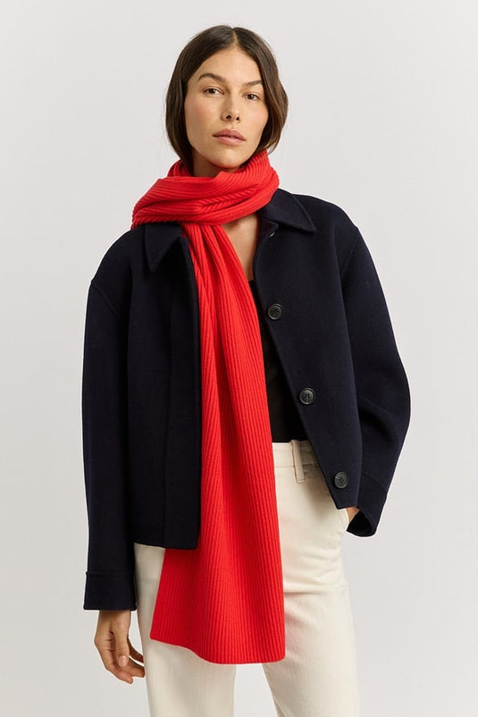 Toorallie Womens Fine Rib Scarf - Poppy