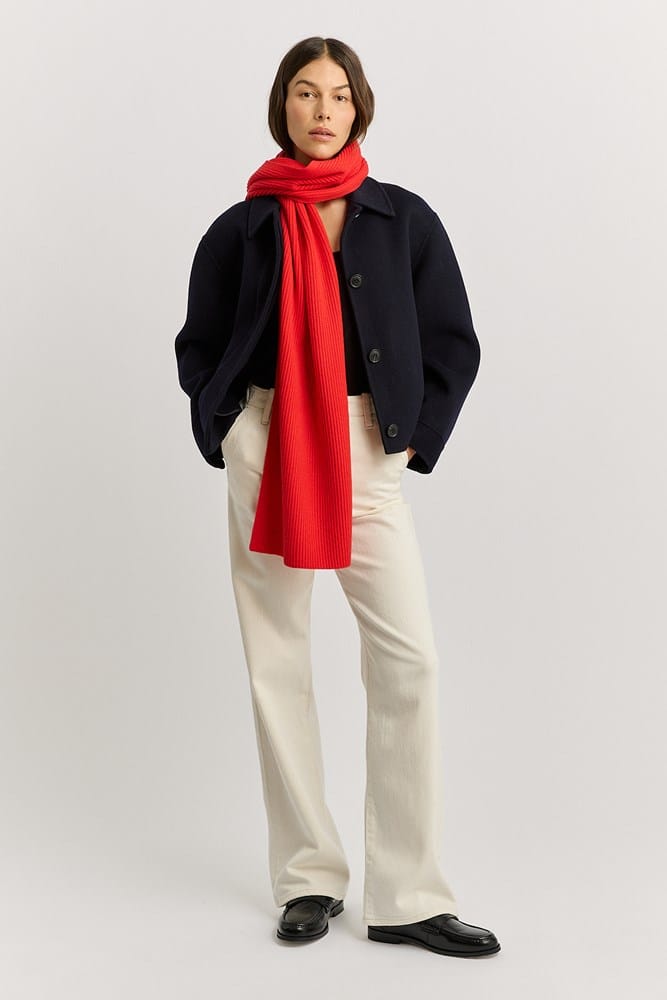Load image into Gallery viewer, Toorallie Womens Fine Rib Scarf - Poppy
