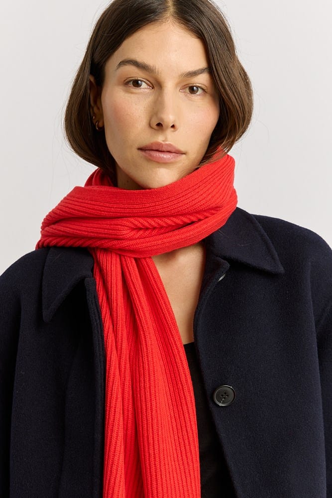 Load image into Gallery viewer, Toorallie Womens Fine Rib Scarf - Poppy
