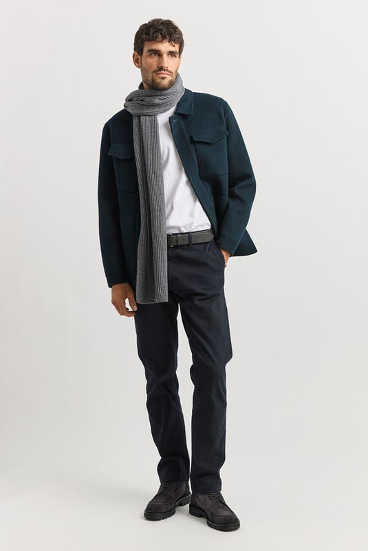 Toorallie Mens Merino Rib Scarf - Zinc
