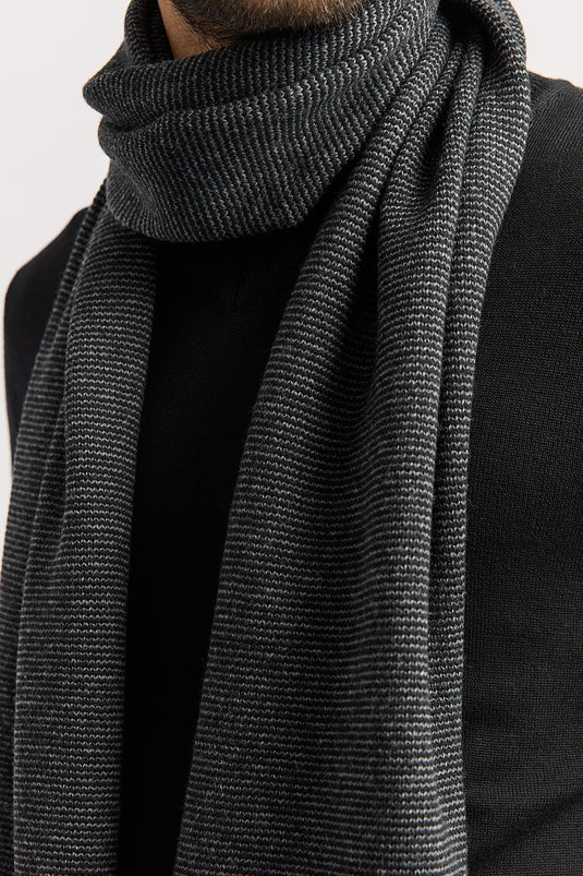 Toorallie Mens Links Stripe Scarf - Black