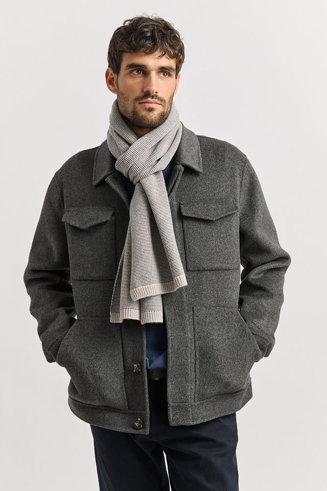 Load image into Gallery viewer, Toorallie Mens Links Stripe Scarf - Light Oat
