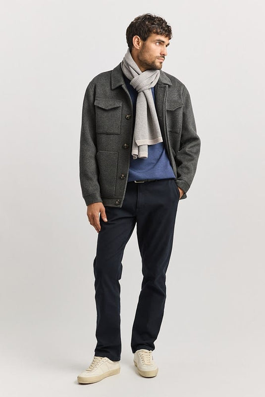 Toorallie Mens Links Stripe Scarf - Light Oat