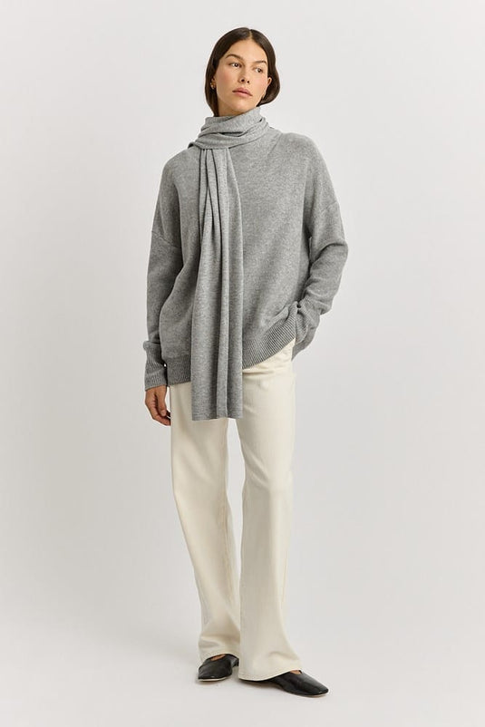 Toorallie Womens Extra Fine Merino Scarf - Light Ash