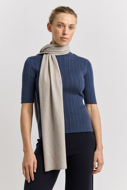 Toorallie Womens Extra Fine Merino Scarf - Light Oat