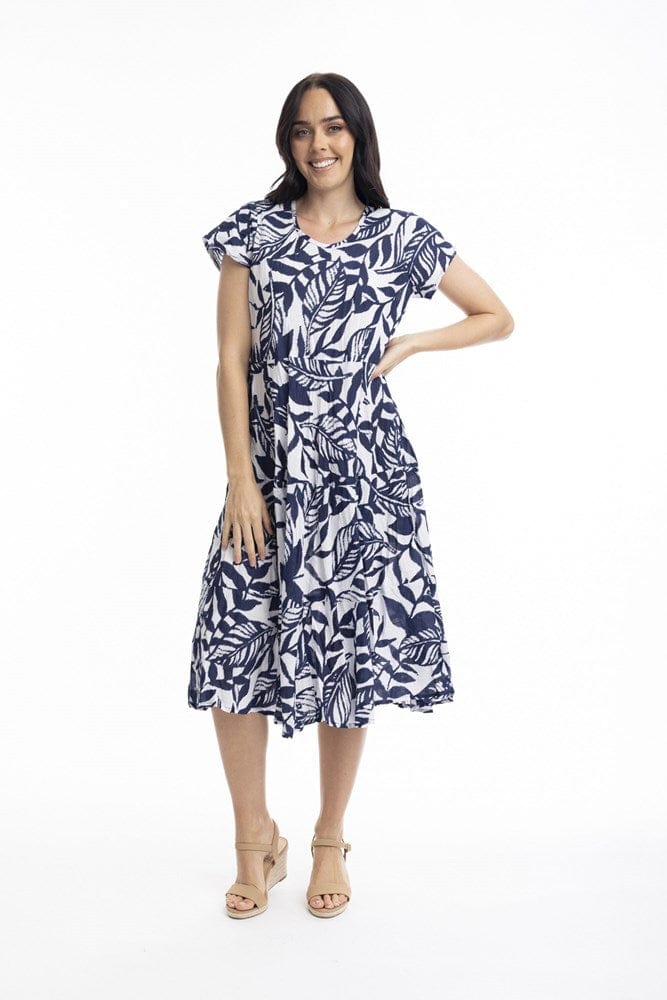 Load image into Gallery viewer, Orientique Womens Hayman Navy Dress
