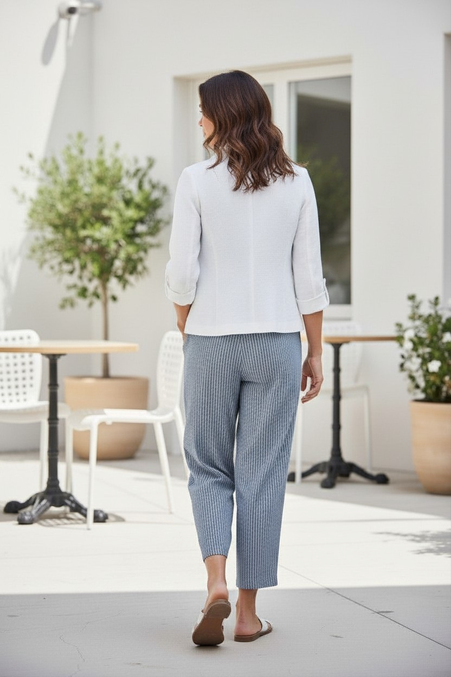 Equinox Women's Cotton Linen Summer Jacket - White