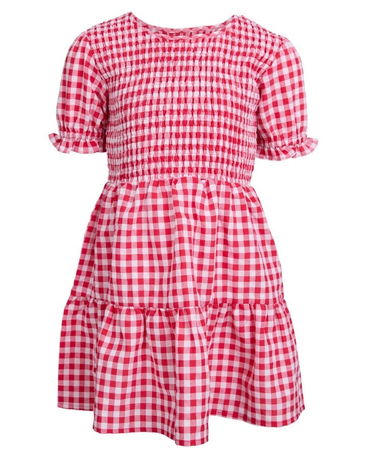 Load image into Gallery viewer, Eve Girls Elsa Gingham Shirred Dress (3-7)
