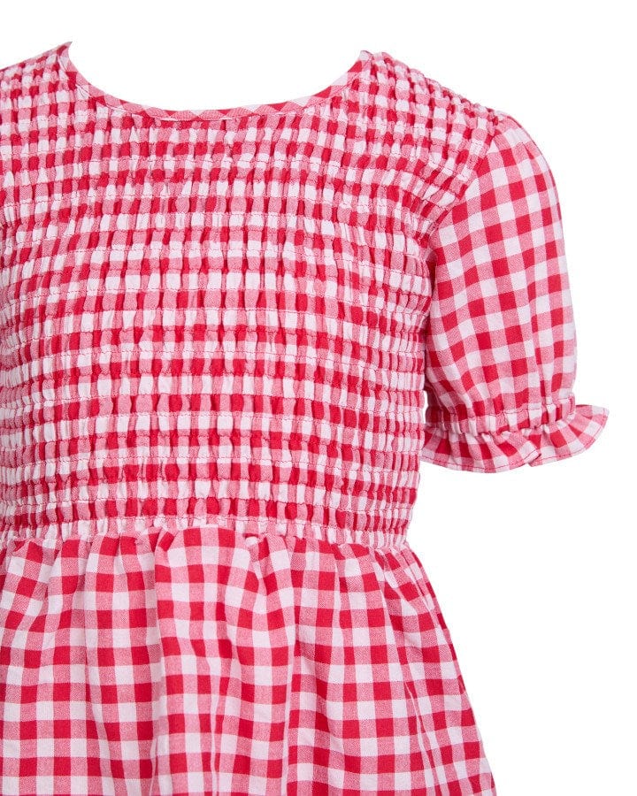 Load image into Gallery viewer, Eve Girls Elsa Gingham Shirred Dress (3-7)
