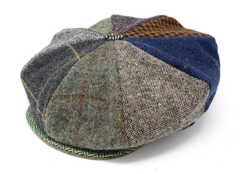 Load image into Gallery viewer, Hanna Hats Mens Eight Piece Cap Patchwork Tweed
