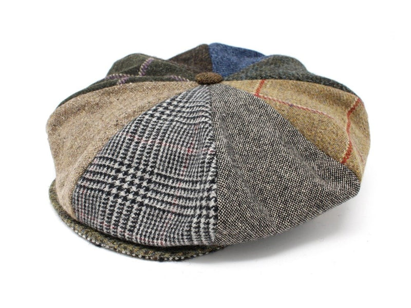Load image into Gallery viewer, Hanna Hats Mens Eight Piece Cap Patchwork Tweed
