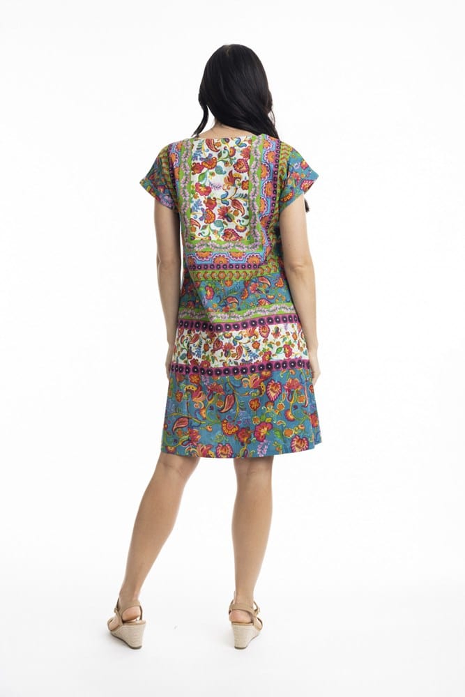 Load image into Gallery viewer, Orientique Womens Carvalho Short Sleeve Reversible Shift Dress
