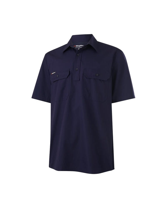 King Gee Mens Workcool Closed Front Shirt Short Sleeve