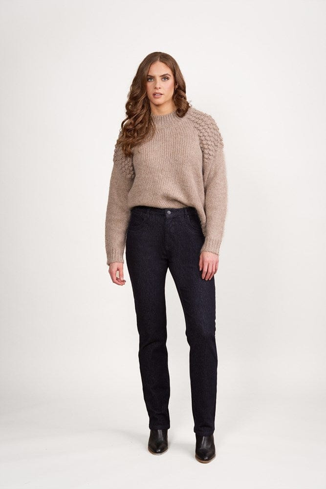 Load image into Gallery viewer, Vassalli Womens Slim Leg Full Length Jean - Ink Texture
