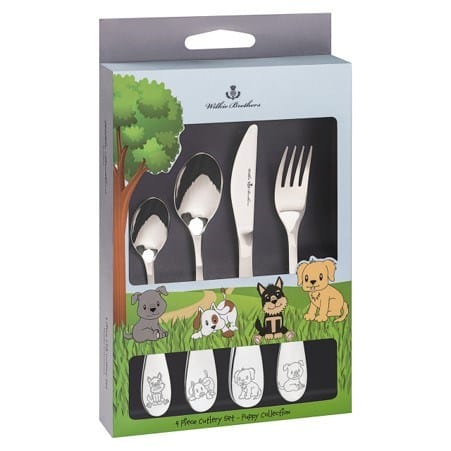 Load image into Gallery viewer, Wilkie Brothers 4 Piece Children's Cutlery Set - Puppy
