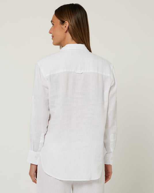 Pilbara Womens Florence Classic Linen Shirt - White