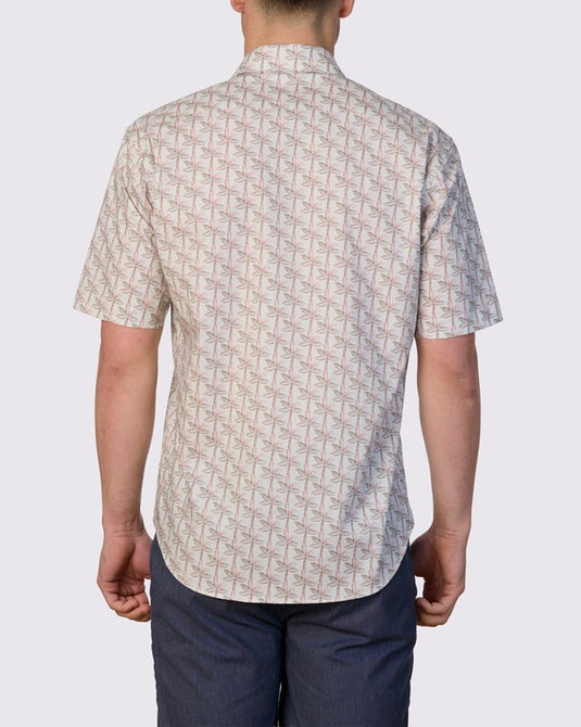 Abelard Mens Date Palm Stretch Print Classic Fit Shirt