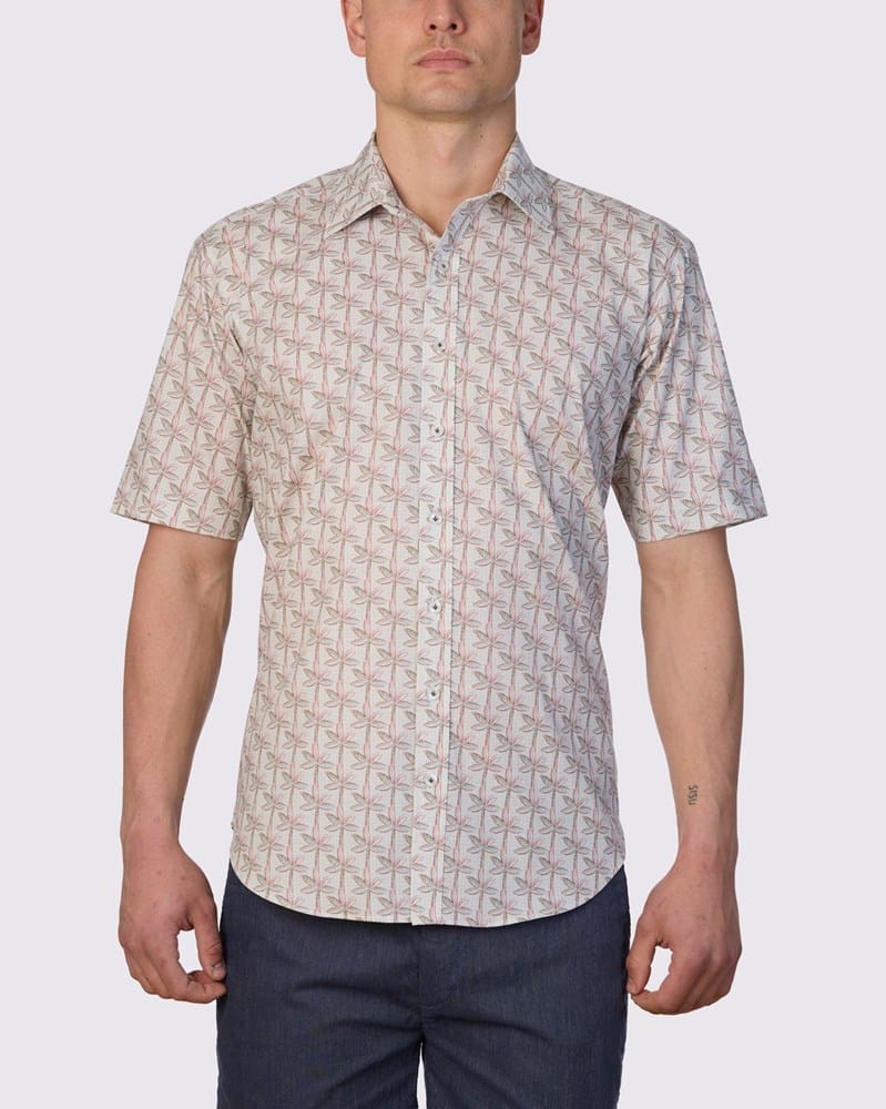 Load image into Gallery viewer, Abelard Mens Date Palm Stretch Print Classic Fit Shirt
