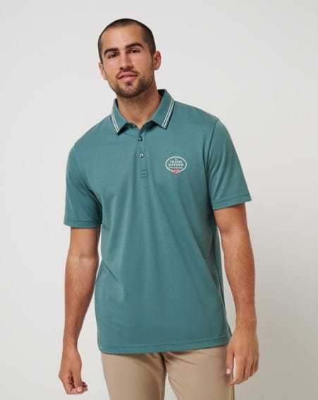 Travis Mathew Mens Patron Parade Polo - Silver Pine