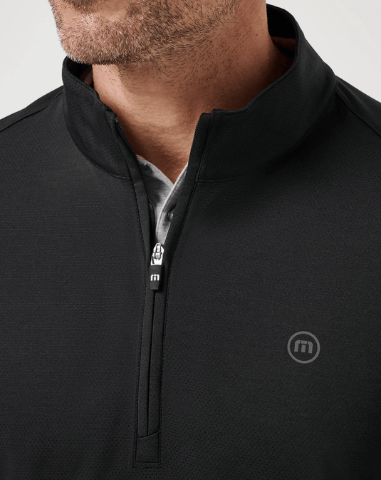 Travis Mathew Mens Heater Pro Quarter Zip - Black